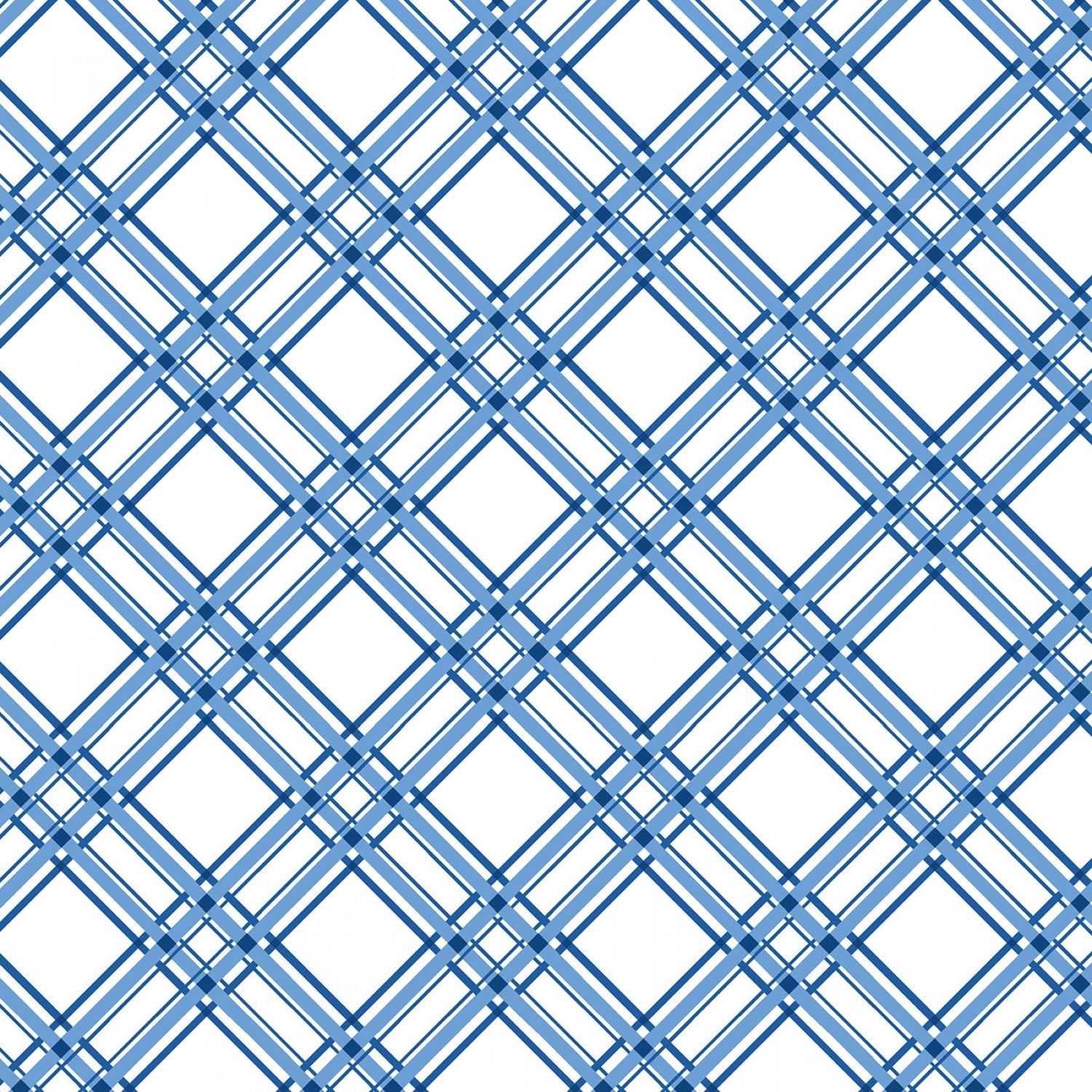 Diagonal Plaid - Blue - 44" Wide - Kimberbell Basics - Kawartha Quilting and Sewing LTD.