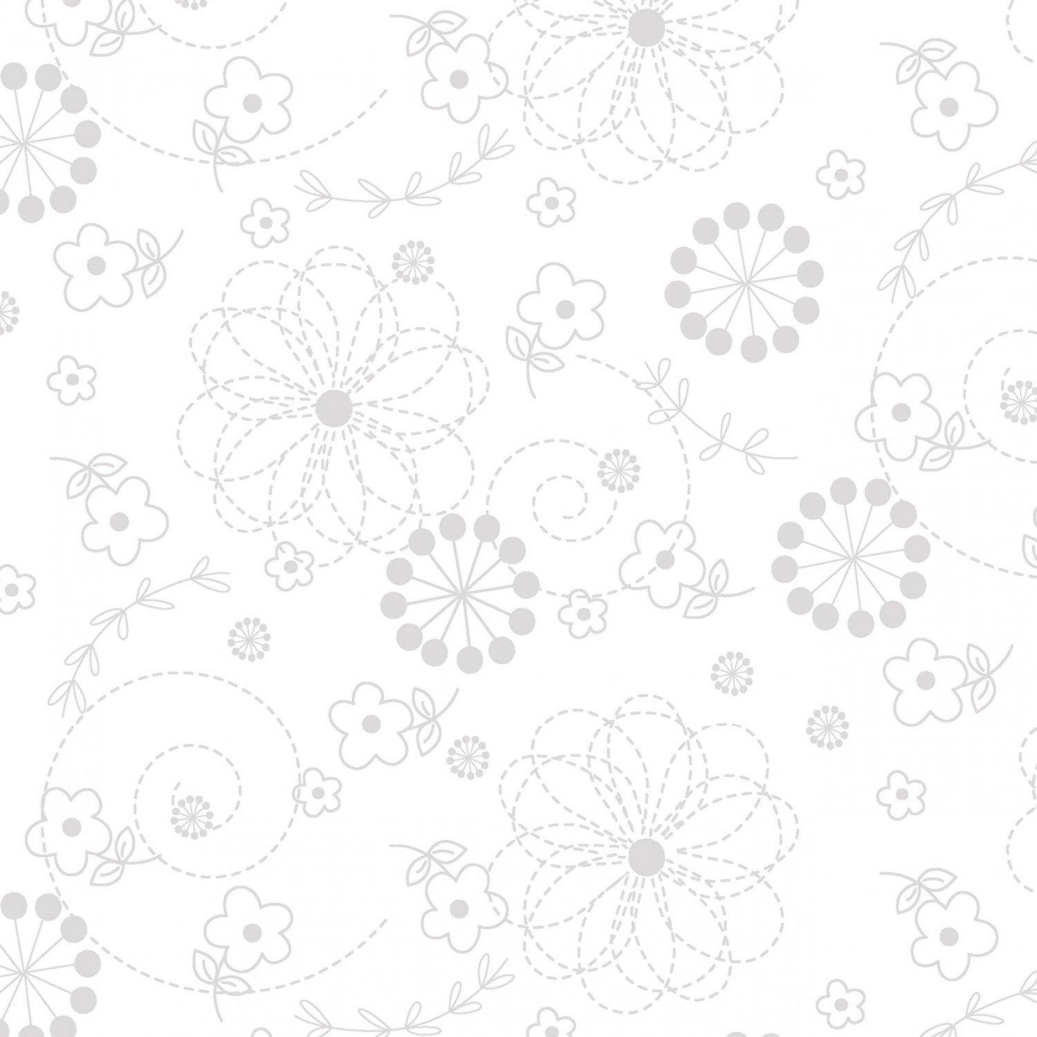 Doodles - White on White - 44" Wide - Kimberbell Basics - Kawartha Quilting and Sewing LTD.