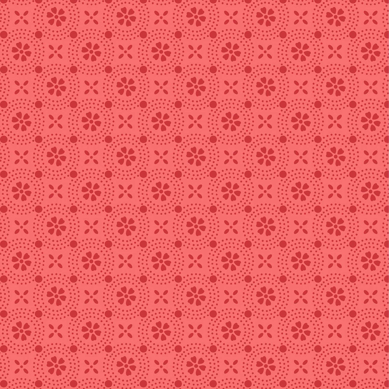 Dotted Circles - Peachy Pink - 44" Wide - Kimberbell Basics - Kawartha Quilting and Sewing LTD.