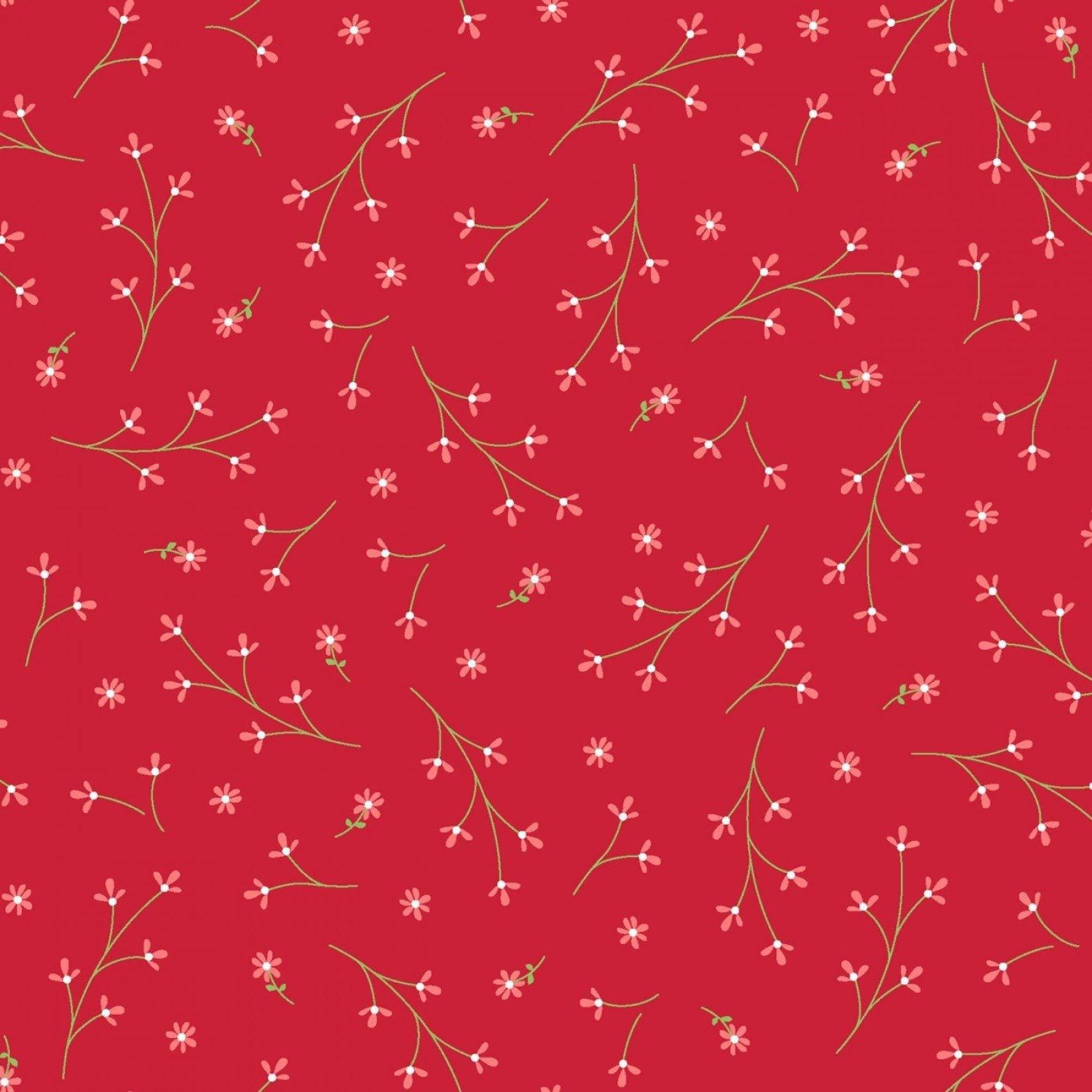 Mini Flowers - Red - 44" Wide - Kimberbell Basics - Kawartha Quilting and Sewing LTD.