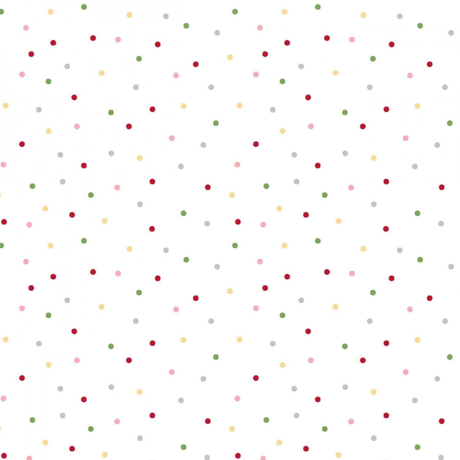 Pin Dot - White / Multicolour - 44" Wide - Kimberbell Basics - Kawartha Quilting and Sewing LTD.