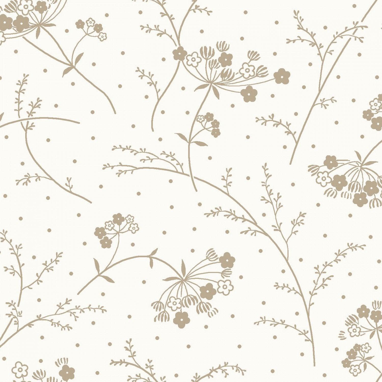Queen Anne's Lace - White/Taupe - 44" Wide - Kimberbell Basics - Kawartha Quilting and Sewing LTD.