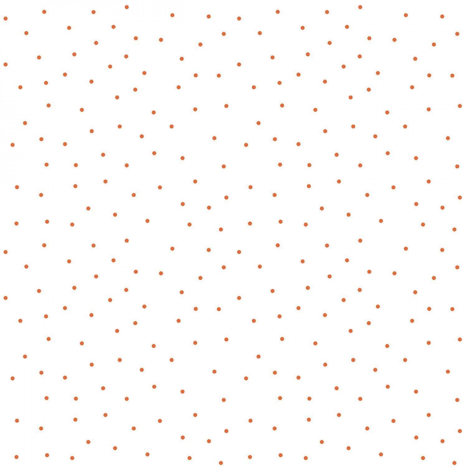 Tiny Dots - White/Orange - 44" Wide - Kimberbell Basics - Kawartha Quilting and Sewing LTD.