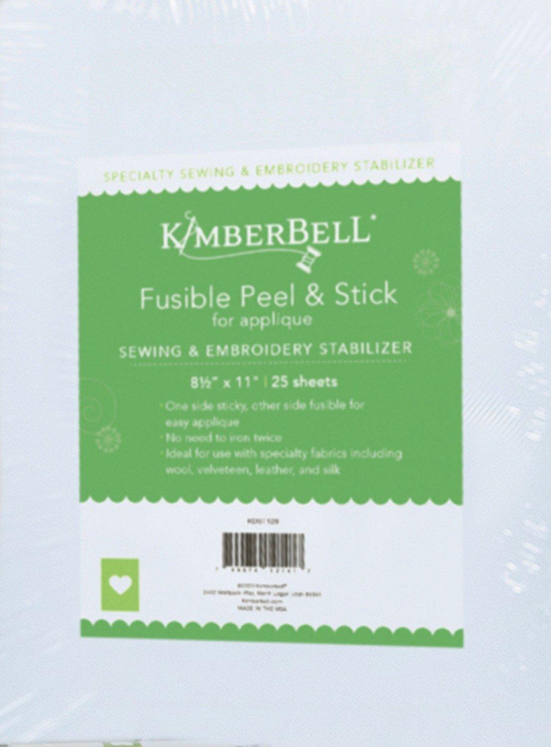 Fusible Backing - Peel & Stick for Easy Applique - 8 1/2" x 11" Precuts - Package of 25 - Kimberbell - Kawartha Quilting and Sewing LTD.