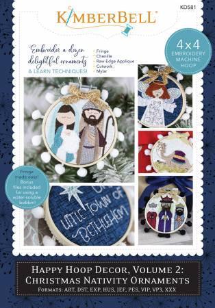 Happy Hoop Decor - Volume 2: Christmas Nativity Ornaments - Machine Embroidery CD - Kimberbell - Kawartha Quilting and Sewing LTD.
