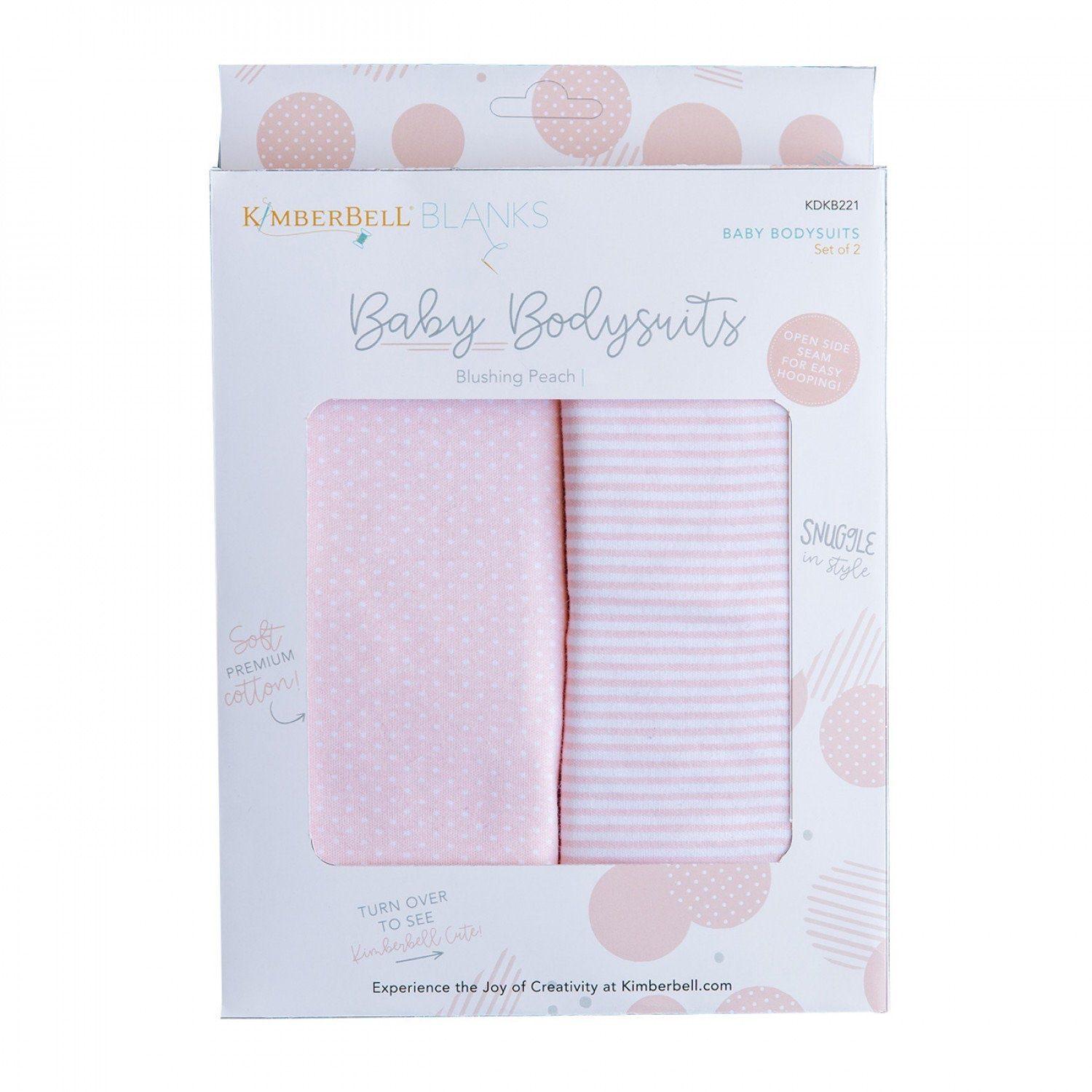 Baby Bodysuits - Blushing Peach -  (3-6 Months) - Pack of 2 - Kimberbell - Kawartha Quilting and Sewing LTD.