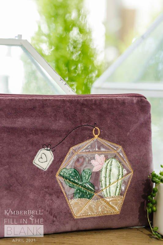 Kimberbell Fill in The Blank - April: Cactus Love! Amethyst Zipper Pouch - Kawartha Quilting and Sewing LTD.