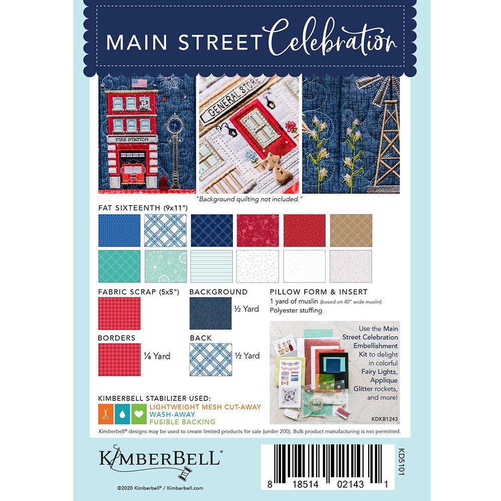 Main Street Celebration Bench Pillow - Machine Embroidery CD - Kimberbell - Kawartha Quilting and Sewing LTD.