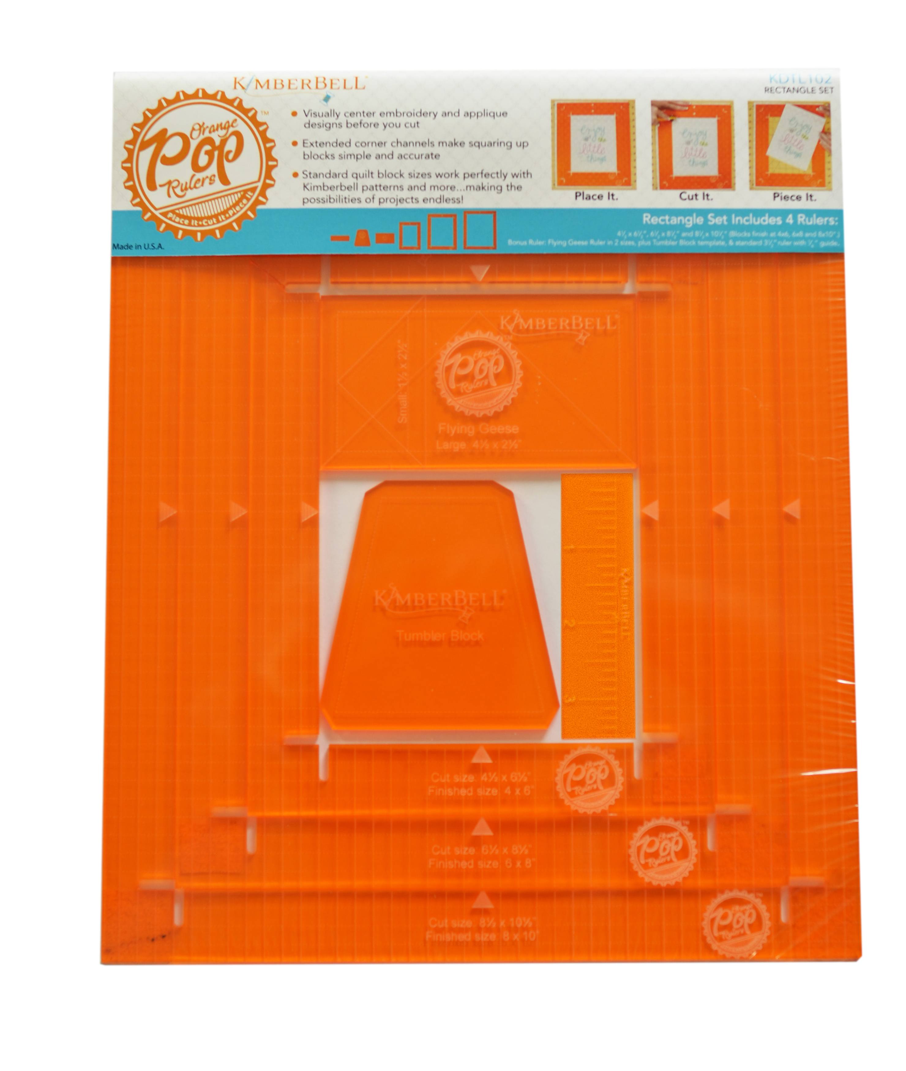 Orange Pop Rulers - Rectangle Set - Kimberbell - Kawartha Quilting and Sewing LTD.
