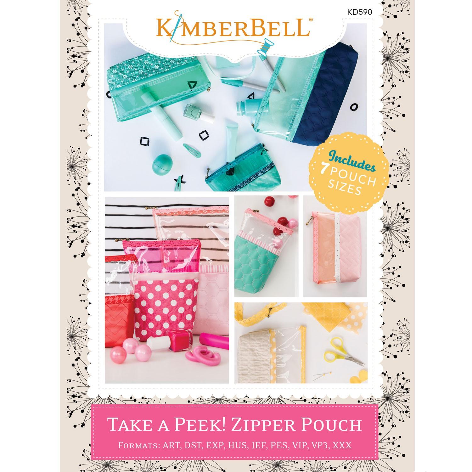 Take a Peek! Zipper Pouch - Machine Embroidery CD - Kimberbell - Kawartha Quilting and Sewing LTD.