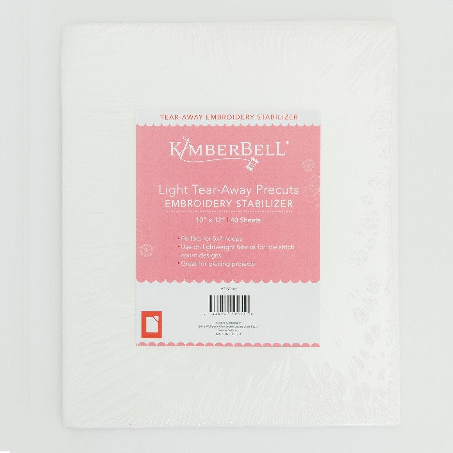 Tear-Away Stabilizer - Light - 12"x10" Precuts - Package of 40 - Kimberbell - Kawartha Quilting and Sewing LTD.