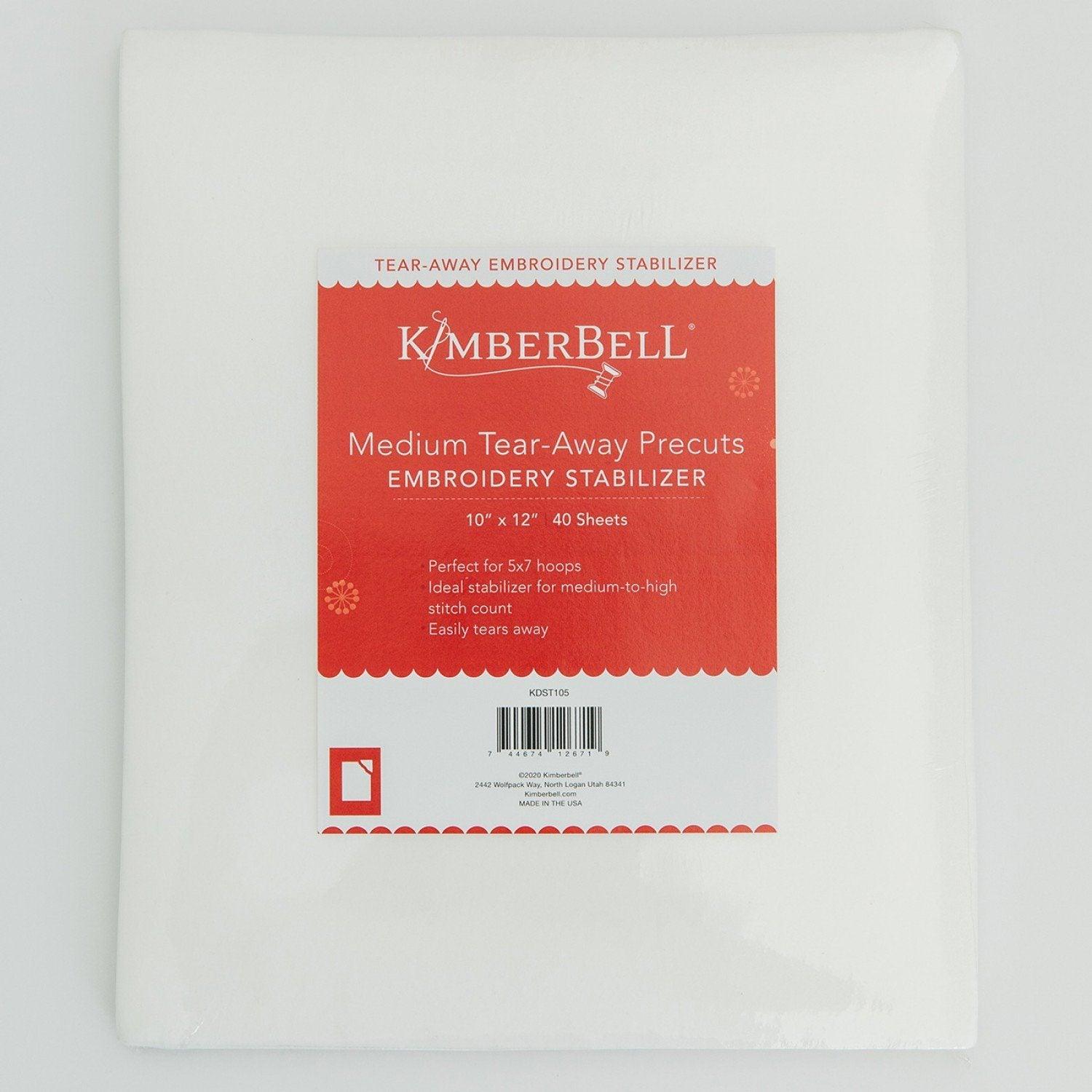 Tear-Away Stabilizer - Medium - 12"x10" Precuts - Package of 40 - Kimberbell - Kawartha Quilting and Sewing LTD.