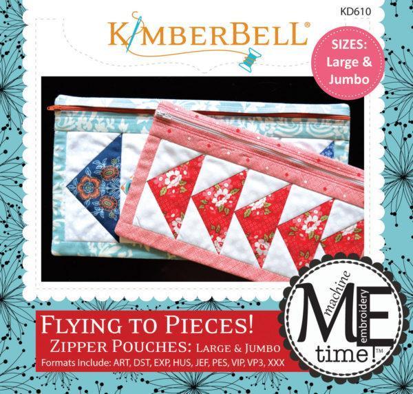 Flying to Pieces! - Zipper Pouch: Large and Jumbo - Machine Embroidery CD - Kimberbell - Kawartha Quilting and Sewing LTD.