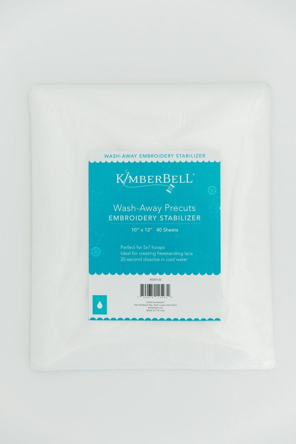 Wash-Away Stabilizer - 12" x 10" Precuts - Package of 40 - Kimberbell - Kawartha Quilting and Sewing LTD.