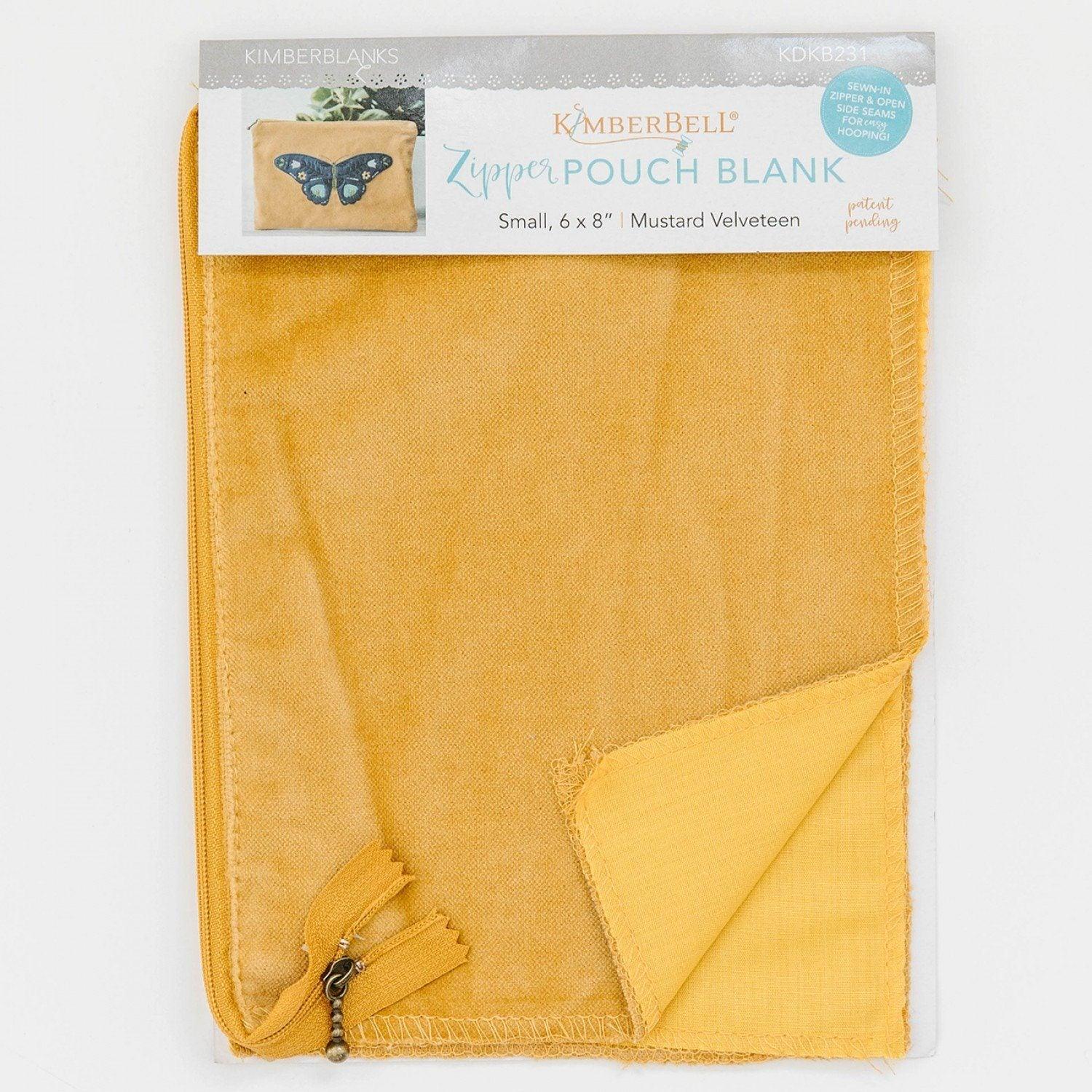 Zipper Pouch Blank - Mustard - Velveteen - Small (6" x 8") - Kimberbell - Kawartha Quilting and Sewing LTD.