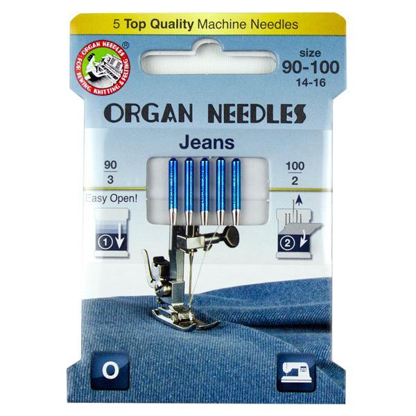Organ Needle Jeans Assorted, 5 Needle Eco Pack - Kawartha Quilting and Sewing LTD.