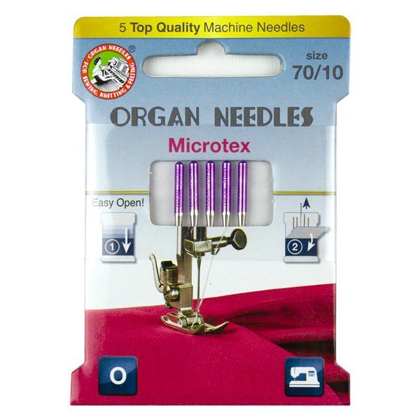 Organ Needle Microtex Size 70, 5 Needle Eco Pack - Kawartha Quilting and Sewing LTD.