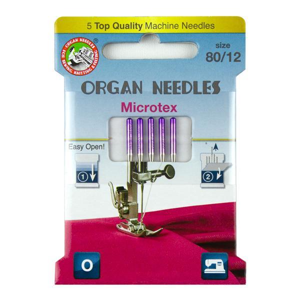 Organ Needle Microtex Size 80, 5 Needle Eco Pack - Kawartha Quilting and Sewing LTD.