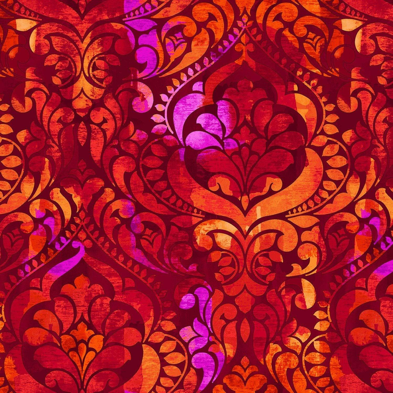 Damask Digital - Persimmon - 108" Wide - Kawartha Quilting and Sewing LTD.